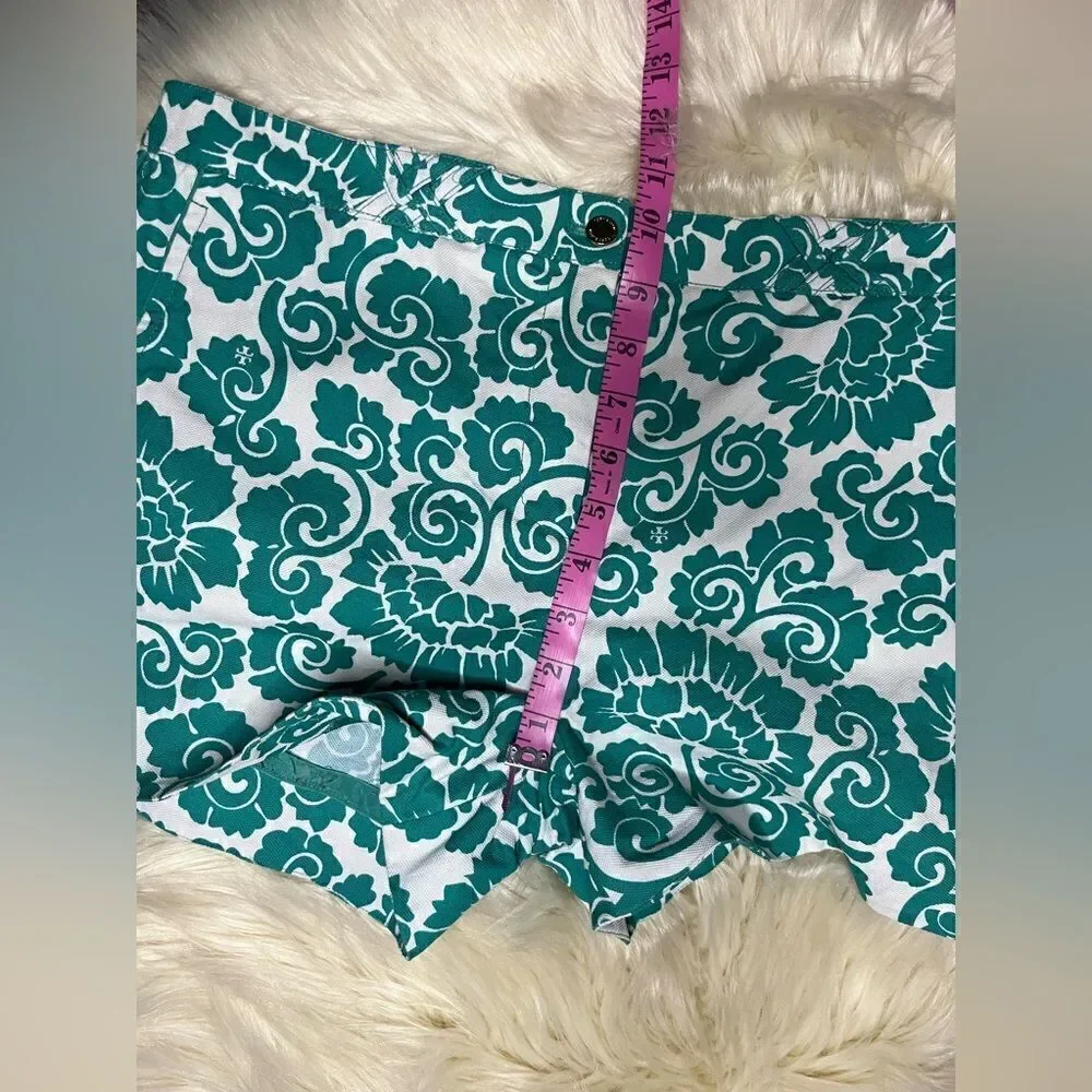 TORY BURCH Gabriel Shorts Viridian Green Captiva sz 10